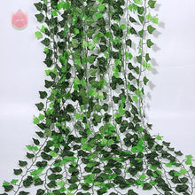 Afbeelding in Gallery-weergave laden, 1Pcs 230Cm Green Silk Artificial Hanging Leaf Garland Plants Vine Leaves Diy For Home Wedding Party Bathroom Garden Decoration - PerfectWeddingShop
