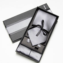 Load image into Gallery viewer, 2019 Fashion Wide Tie Sets Men&#39;s Neck Tie Hankerchiefs Cufflinks 10 colours Box gift polyester handmade - PerfectWeddingShop
